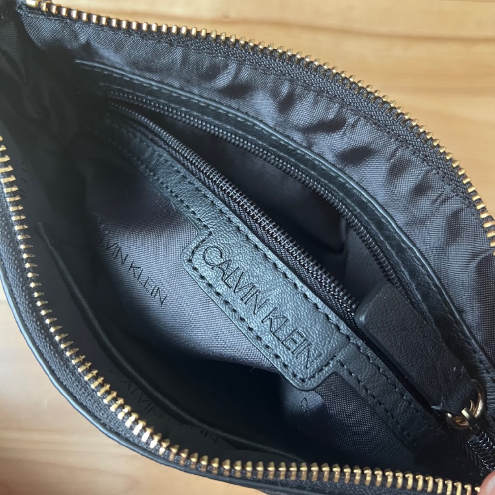 Calvin Klein Black Leather Hobo with Gold Hardware - Picture 5 of 8